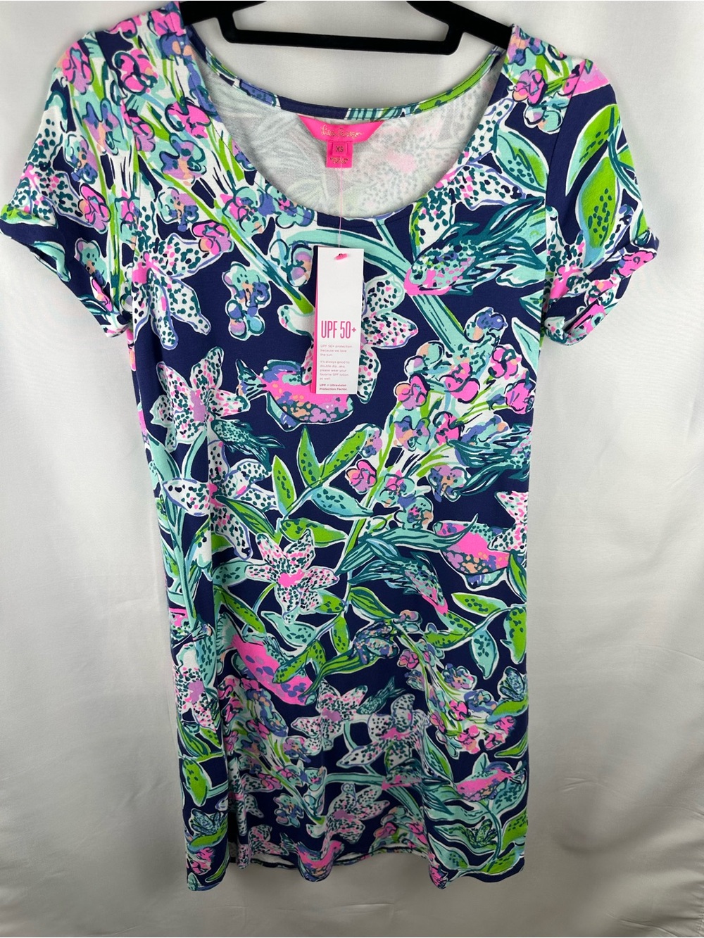 Lilly Pulitzer Upf50+ Tammy dress,NWT, XS bright navy sway this way